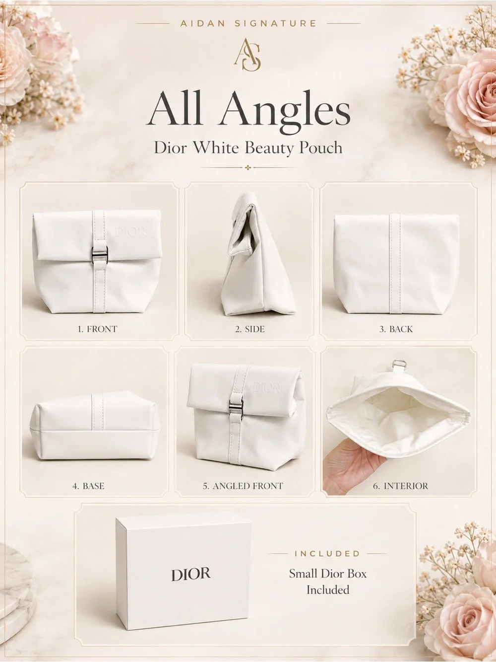 Dior White Beauty Pouch in Box New